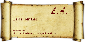 Lini Antal névjegykártya